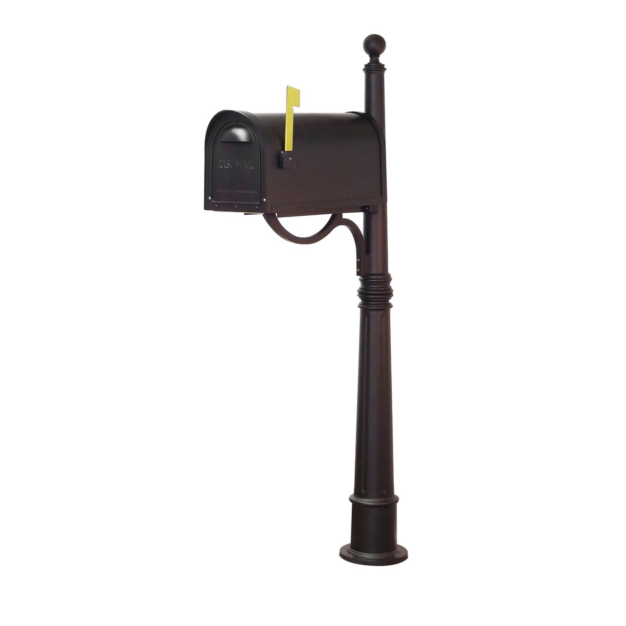 Special Lite Products Outdoor Letter Holder Classic Curbside Mailbox with Ashland Mailbox Post Unit - Black